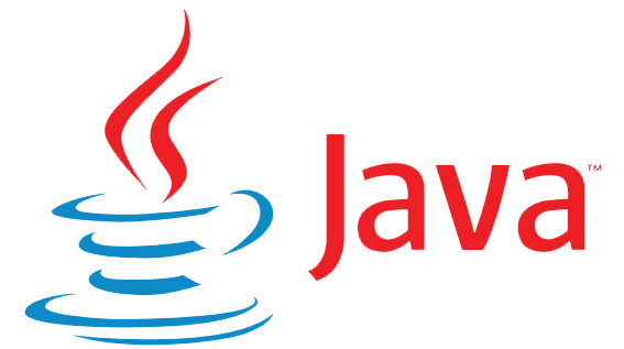 #PraCegoVer: na imagem, há a logo da linguagem de programação Java, com um simbolismo de uma xícara de café fumegante. Ao lado direito a escrita Java.